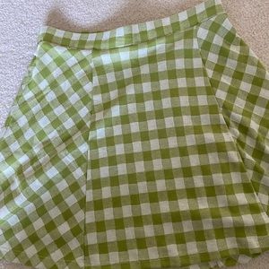 Green plaid skirt